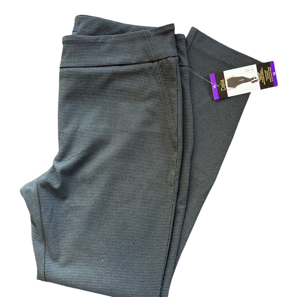 NWTS Dalia Women’s Dress Pants,Charcoal/black check Pull on Styling, Sz 14